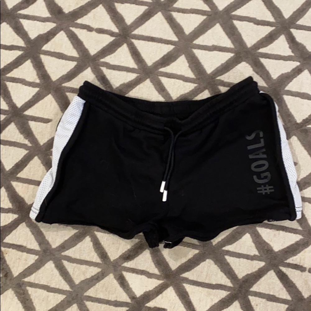 black cotton workout shorts